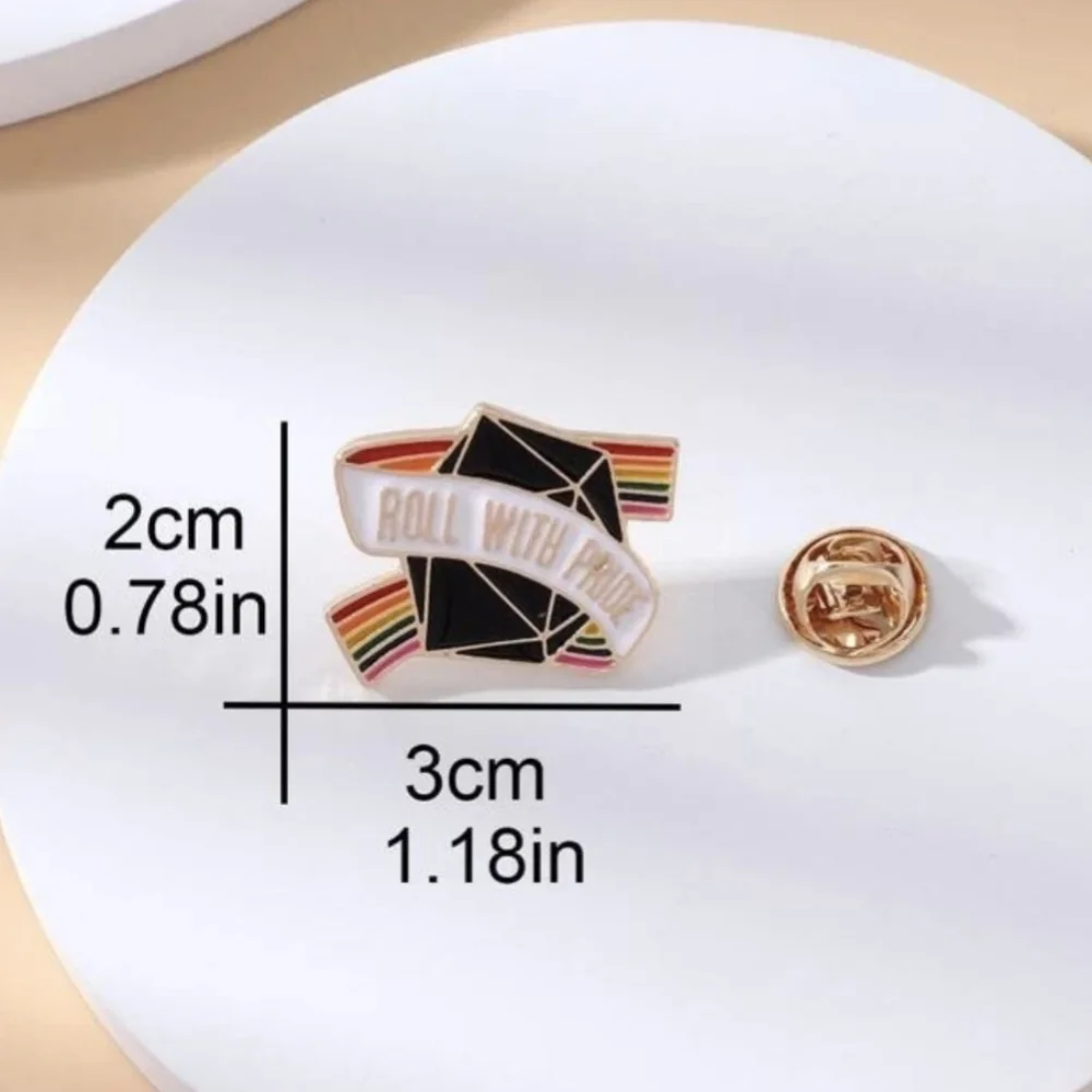 🌈 Pin-- RPG Gamer Pride Rainbow Enameled Alloy - Picture 2 of 3